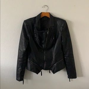 Vegan leather moto jacket